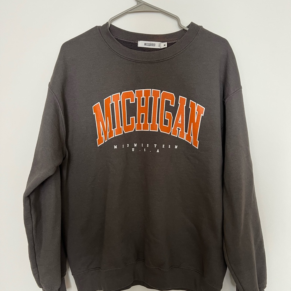Grey and orange Michigan sweatshirt from misguided